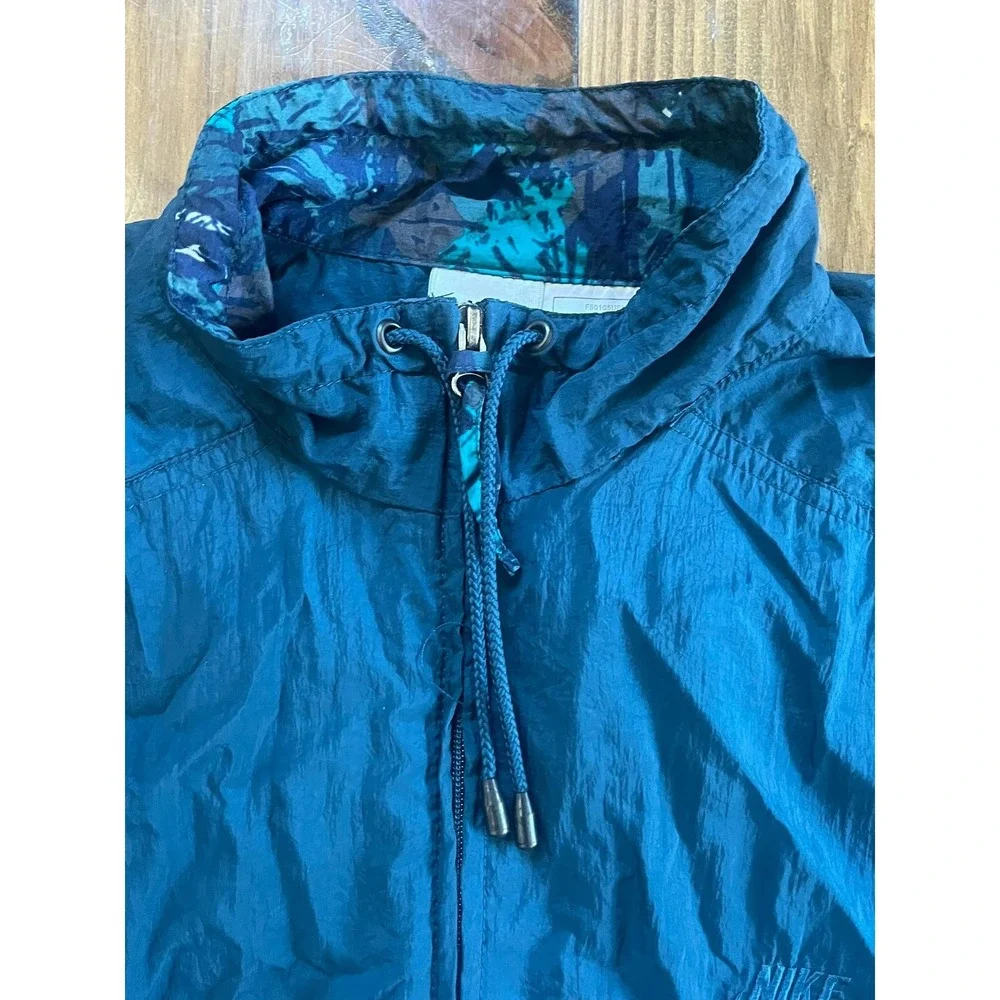 Vintage Nike Windbreaker Jacket Teal Blue‎ Full Zip Nylon Large F50105USH